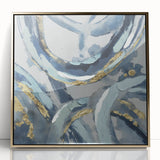 Calming Landscape Acrylic Prints – Navy & Gold Abstract Art