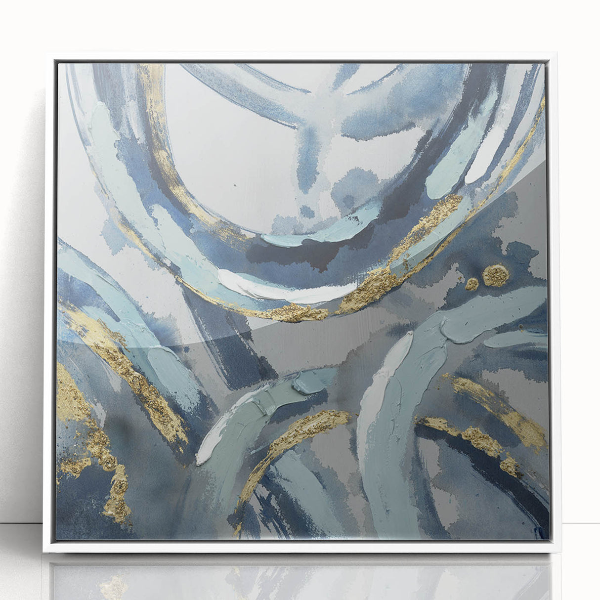 Calming Landscape Acrylic Prints – Navy & Gold Abstract Art
