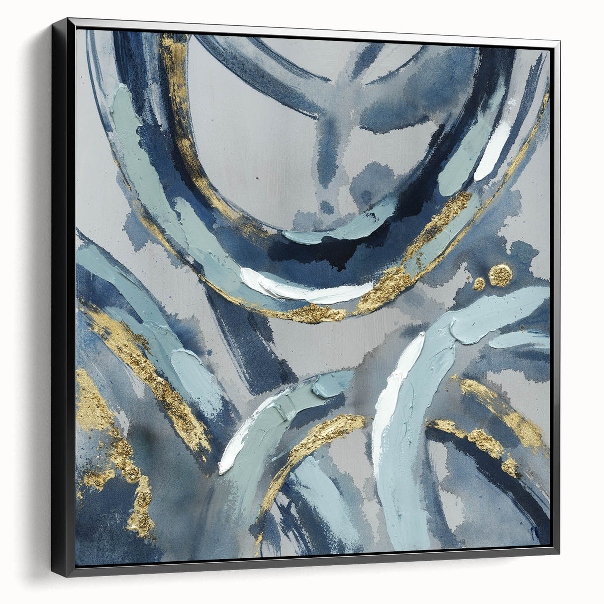 Calming Landscape Acrylic Prints – Navy & Gold Abstract Art