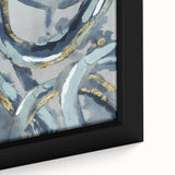 Calming Landscape Acrylic Prints – Navy & Gold Abstract Art