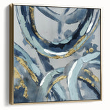 Calming Landscape Acrylic Prints – Navy & Gold Abstract Art