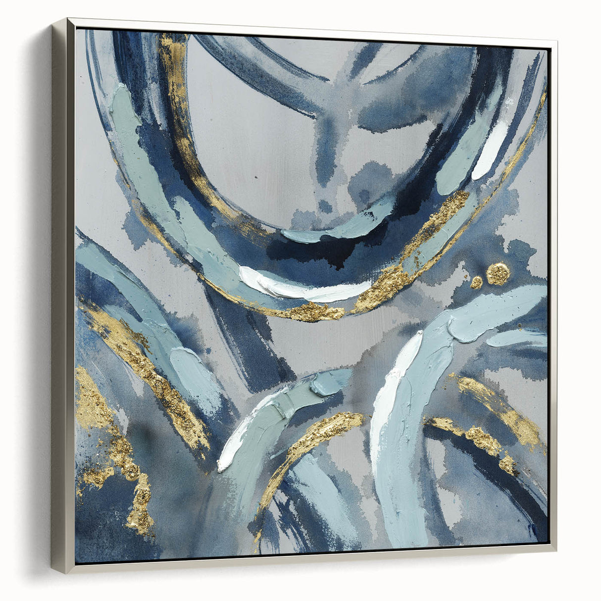 Calming Landscape Acrylic Prints – Navy & Gold Abstract Art