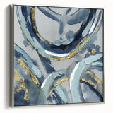 Calming Landscape Acrylic Prints – Navy & Gold Abstract Art