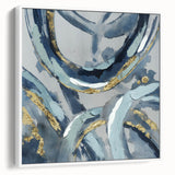 Calming Landscape Acrylic Prints – Navy & Gold Abstract Art