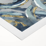 Calming Landscape Acrylic Prints – Navy & Gold Abstract Art