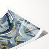 Calming Landscape Acrylic Prints – Navy & Gold Abstract Art