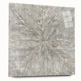 Minimalist Textured Art Pieces – Beige and Gray Radial Line Design