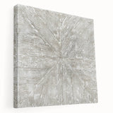 Minimalist Textured Art Pieces – Beige and Gray Radial Line Design