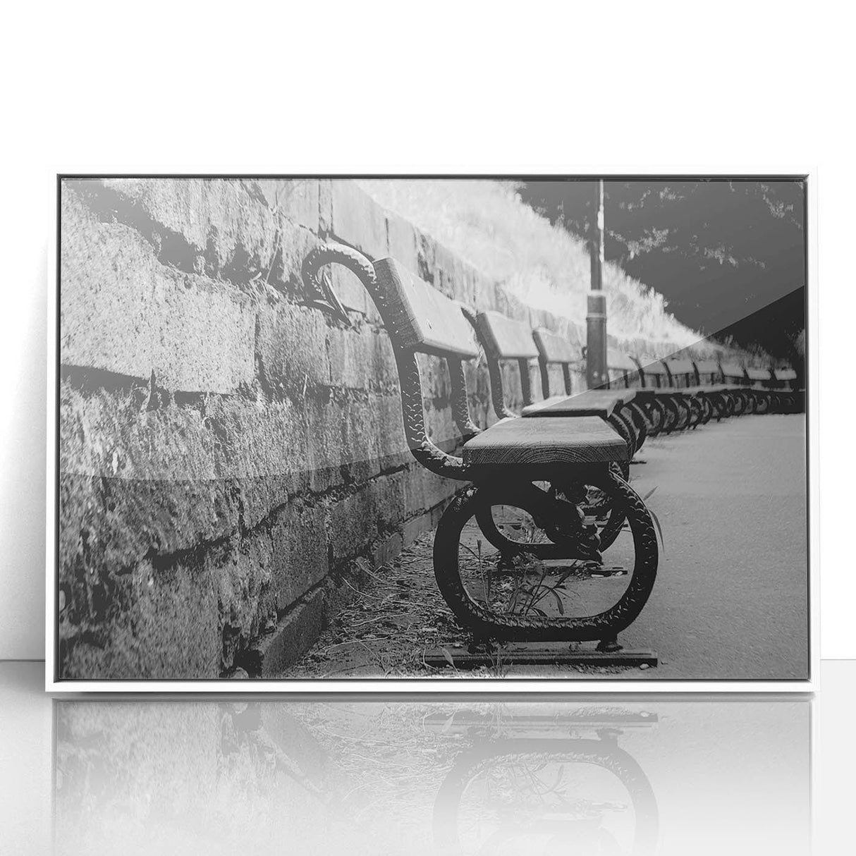 Contemporary Urban Scenery Prints – Vintage Park Bench Art