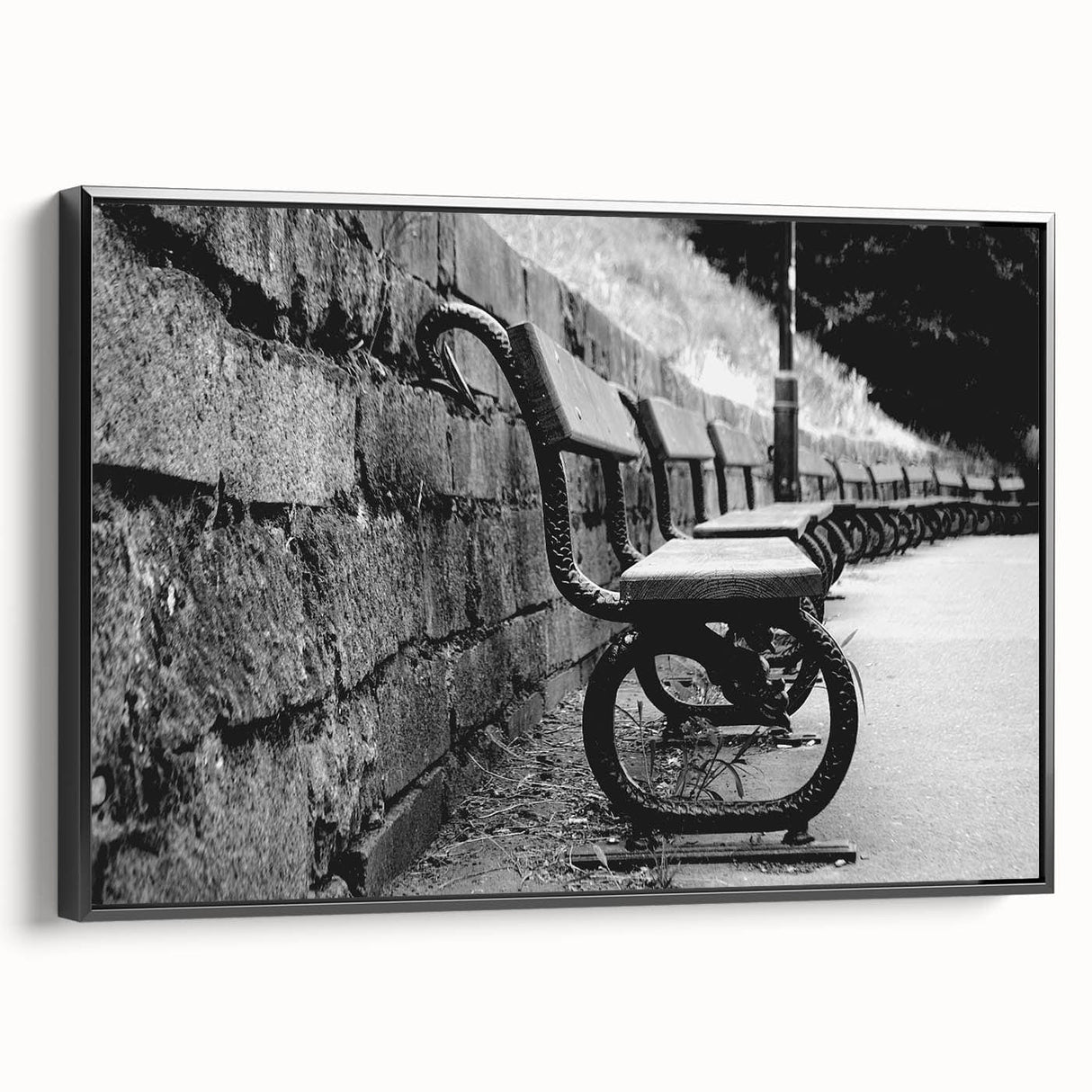 Contemporary Urban Scenery Prints – Vintage Park Bench Art