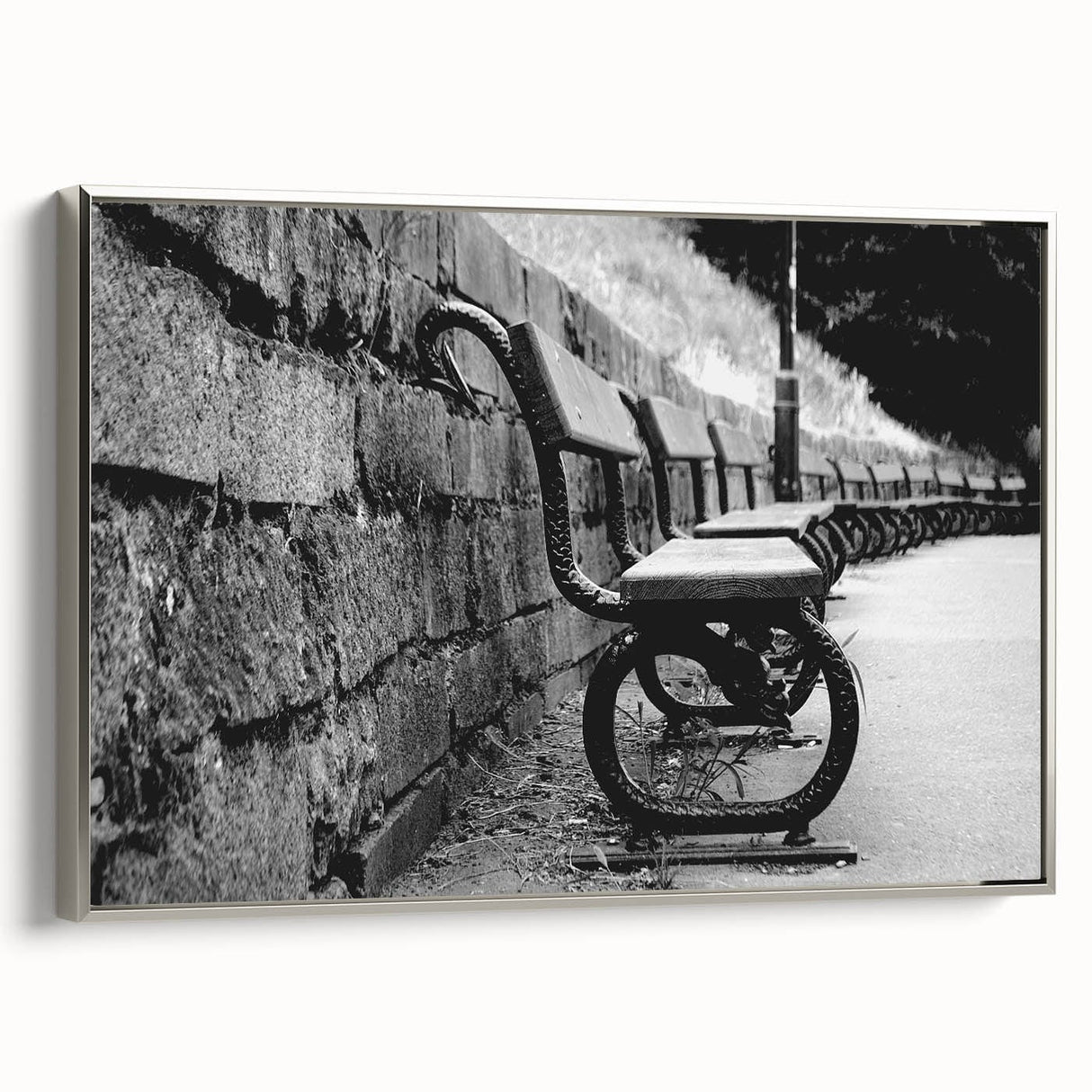 Contemporary Urban Scenery Prints – Vintage Park Bench Art