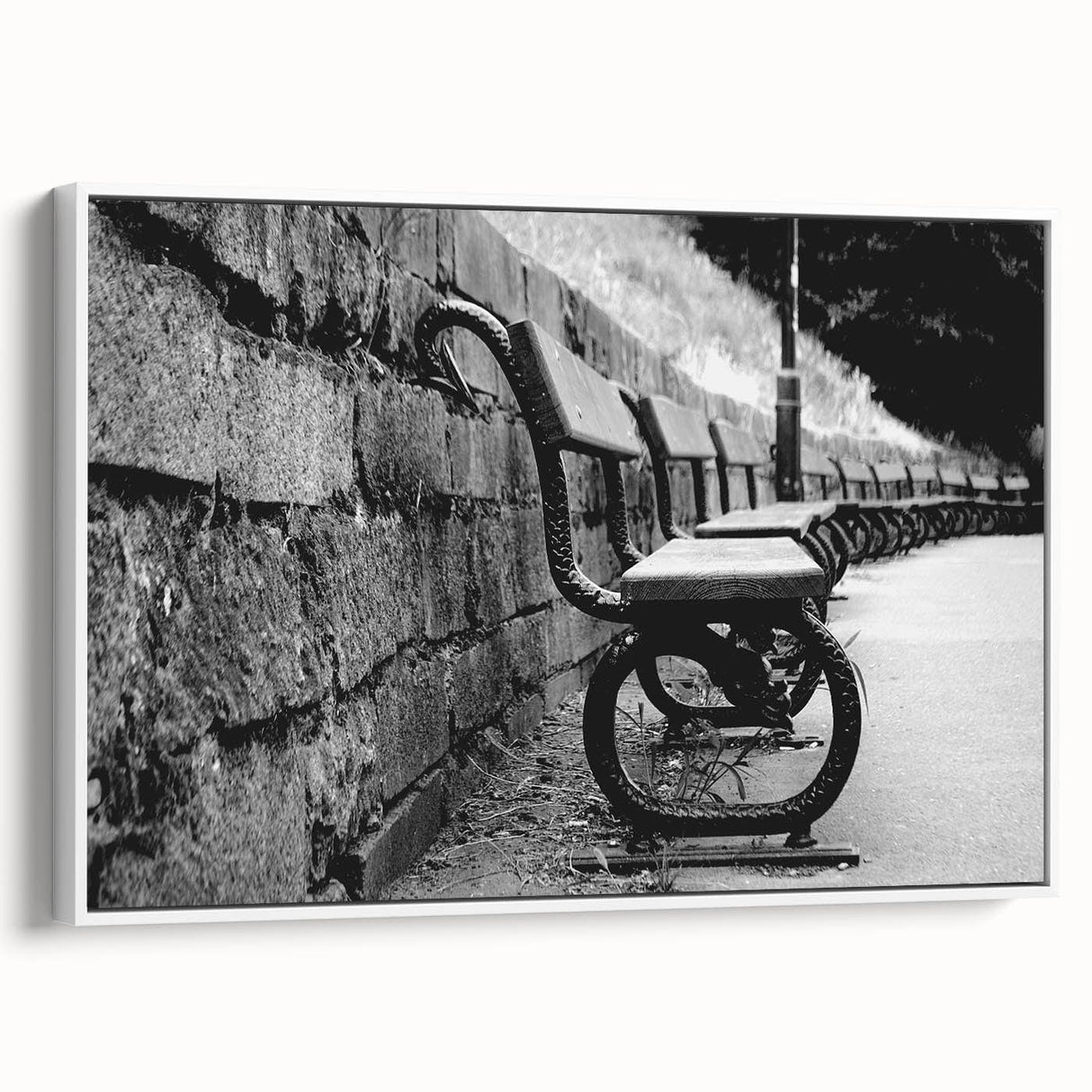 Contemporary Urban Scenery Prints – Vintage Park Bench Art