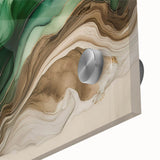 Fluid Acrylic Wall Decor – Green & Earth-Toned Abstract Canvas Art