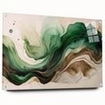 Fluid Acrylic Wall Decor – Green & Earth-Toned Abstract Canvas Art