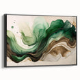 Fluid Acrylic Wall Decor – Green & Earth-Toned Abstract Canvas Art