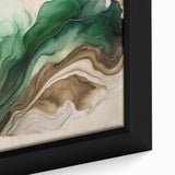 Fluid Acrylic Wall Decor – Green & Earth-Toned Abstract Canvas Art