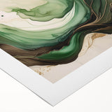 Fluid Acrylic Wall Decor – Green & Earth-Toned Abstract Canvas Art