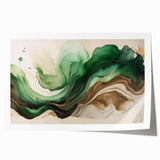Fluid Acrylic Wall Decor – Green & Earth-Toned Abstract Canvas Art
