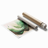 Fluid Acrylic Wall Decor – Green & Earth-Toned Abstract Canvas Art