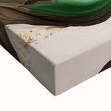 Fluid Acrylic Wall Decor – Green & Earth-Toned Abstract Canvas Art