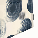 Modern Black and White Geometric Wall Art - Circular Abstract Canvas