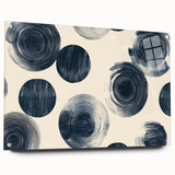 Modern Black and White Geometric Wall Art - Circular Abstract Canvas