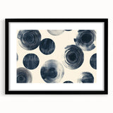 Modern Black and White Geometric Wall Art - Circular Abstract Canvas