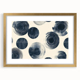 Modern Black and White Geometric Wall Art - Circular Abstract Canvas