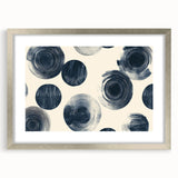 Modern Black and White Geometric Wall Art - Circular Abstract Canvas
