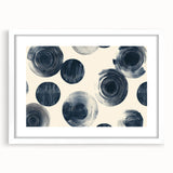 Modern Black and White Geometric Wall Art - Circular Abstract Canvas