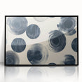 Modern Black and White Geometric Wall Art - Circular Abstract Canvas