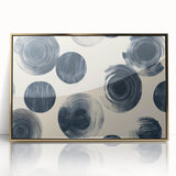 Modern Black and White Geometric Wall Art - Circular Abstract Canvas