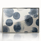Modern Black and White Geometric Wall Art - Circular Abstract Canvas