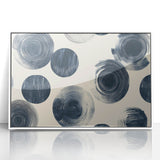 Modern Black and White Geometric Wall Art - Circular Abstract Canvas