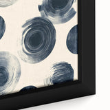 Modern Black and White Geometric Wall Art - Circular Abstract Canvas