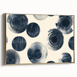 Modern Black and White Geometric Wall Art - Circular Abstract Canvas