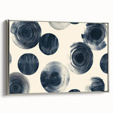 Modern Black and White Geometric Wall Art - Circular Abstract Canvas