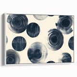 Modern Black and White Geometric Wall Art - Circular Abstract Canvas