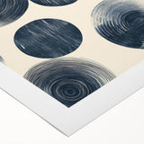 Modern Black and White Geometric Wall Art - Circular Abstract Canvas