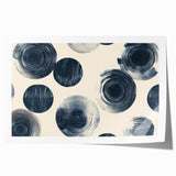 Modern Black and White Geometric Wall Art - Circular Abstract Canvas