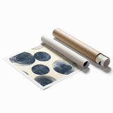 Modern Black and White Geometric Wall Art - Circular Abstract Canvas