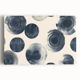 Modern Black and White Geometric Wall Art - Circular Abstract Canvas