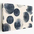 Modern Black and White Geometric Wall Art - Circular Abstract Canvas