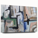 Urban Geometry Flow – Contemporary Abstract Art Pieces in Cool Tones