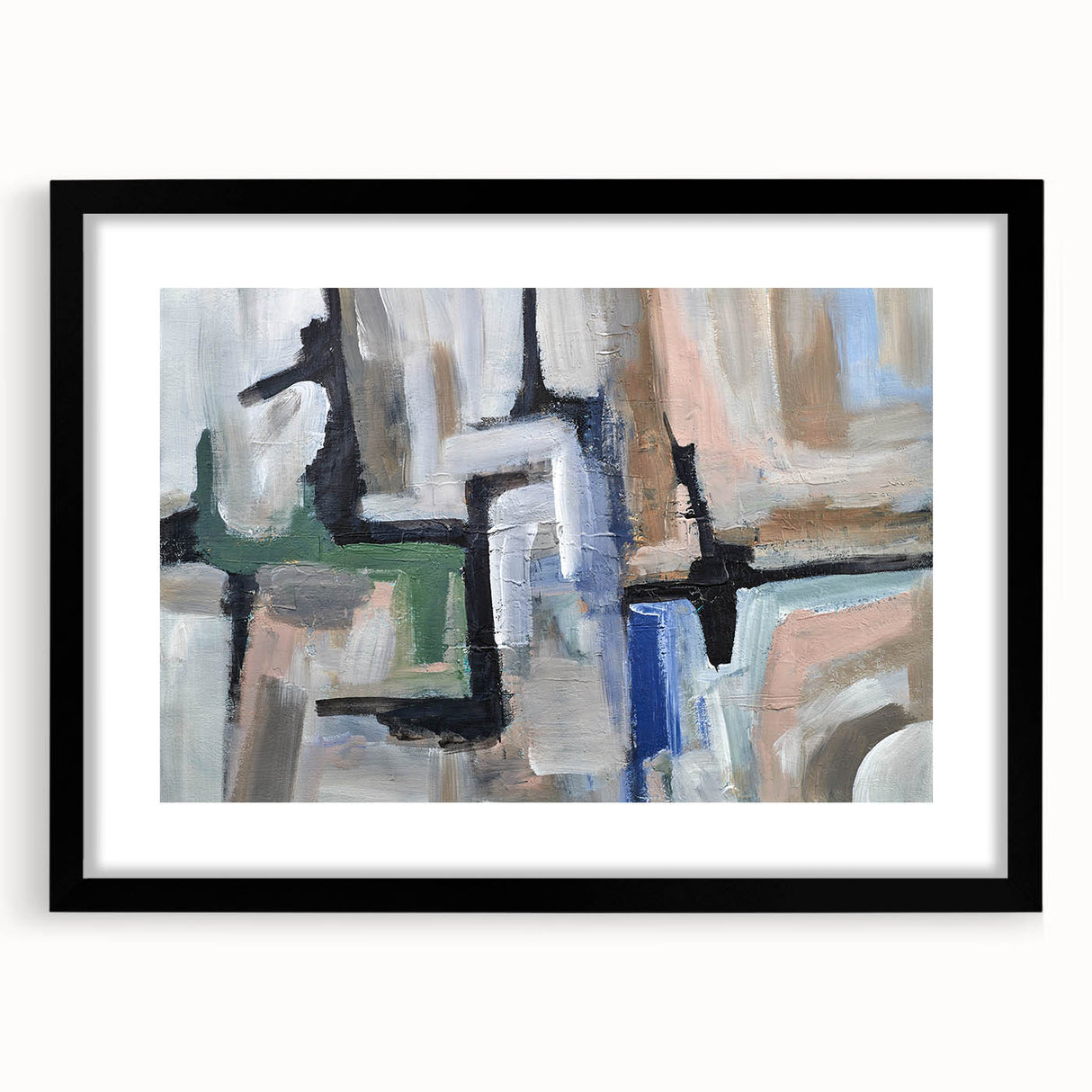 Urban Geometry Flow – Contemporary Abstract Art Pieces in Cool Tones