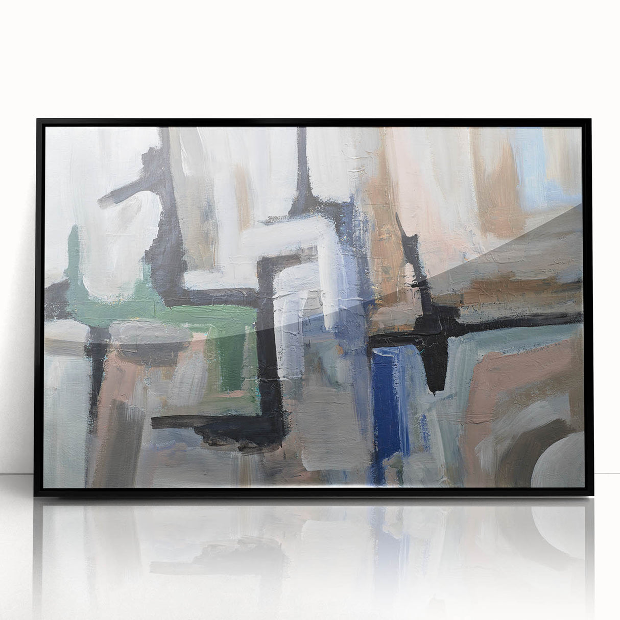 Urban Geometry Flow – Contemporary Abstract Art Pieces in Cool Tones