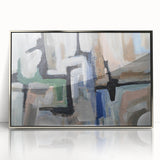 Urban Geometry Flow – Contemporary Abstract Art Pieces in Cool Tones