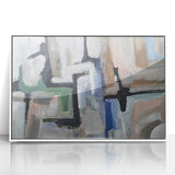 Urban Geometry Flow – Contemporary Abstract Art Pieces in Cool Tones