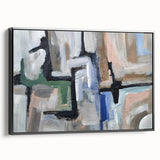 Urban Geometry Flow – Contemporary Abstract Art Pieces in Cool Tones