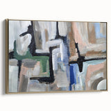 Urban Geometry Flow – Contemporary Abstract Art Pieces in Cool Tones